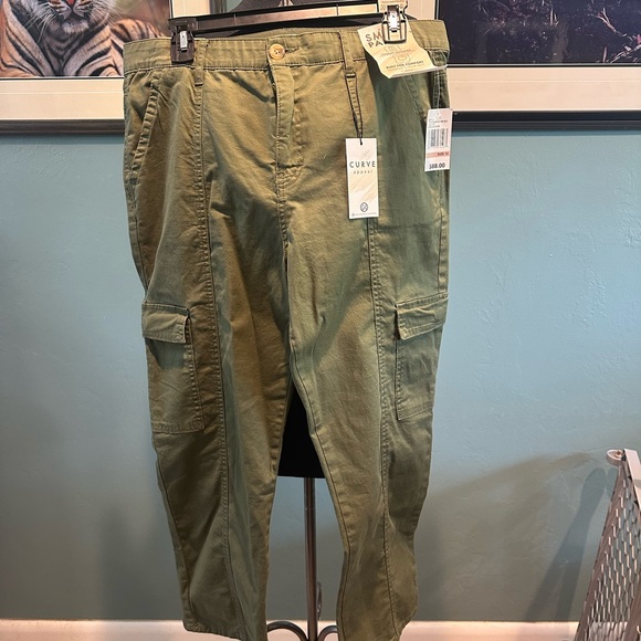 Curve Appeal Olive Green Women’s Cargo Pants Size 12 - Picture 1 of 5